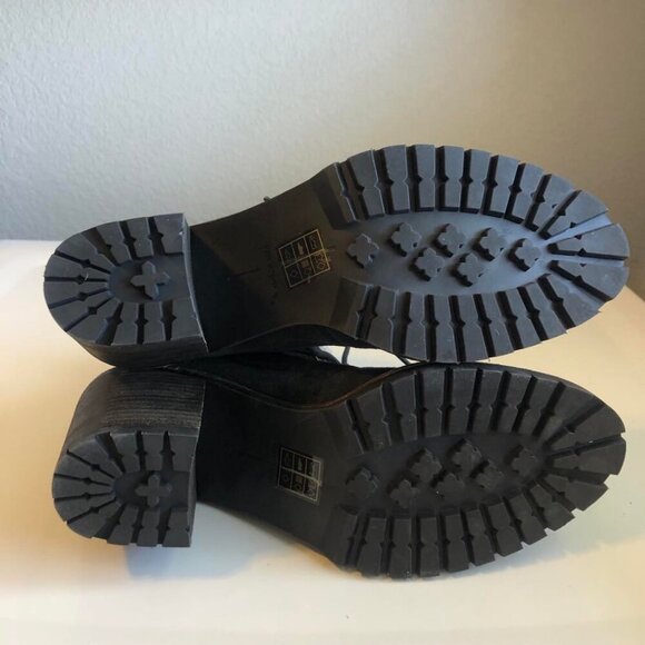 New DOLCE VITA Blue Suede Ankle Boots Lace-up Faux Shearling 11 MSRP $185 - Picture 5 of 7